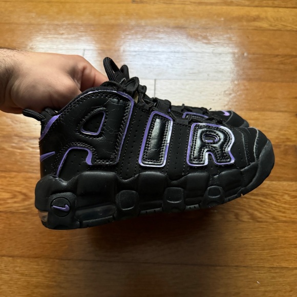 Kids Nike Air More Uptempo 'Black Action Grape' - Picture 6 of 9